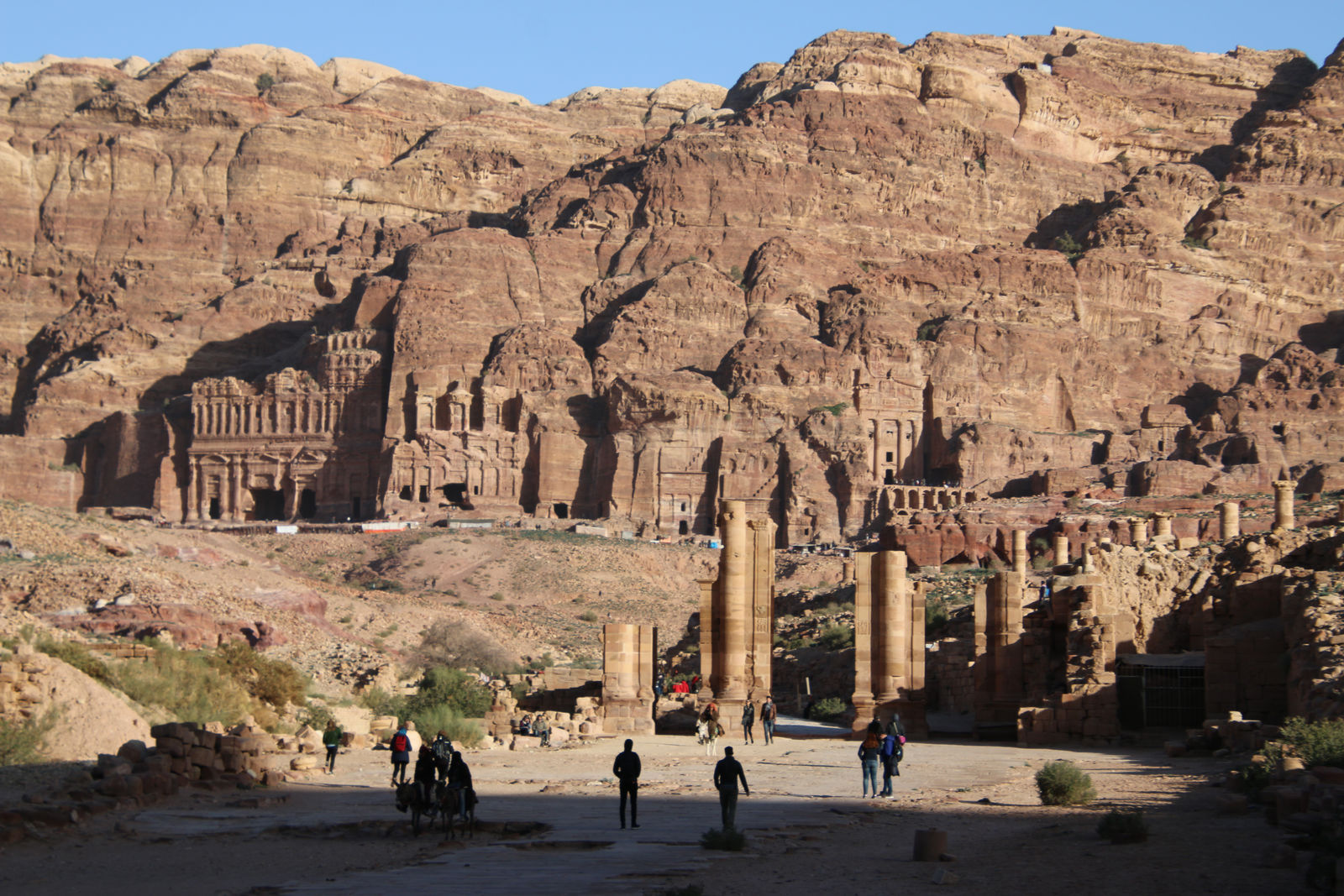 Walking down the Colonnaded Street toward The Royal Tombs