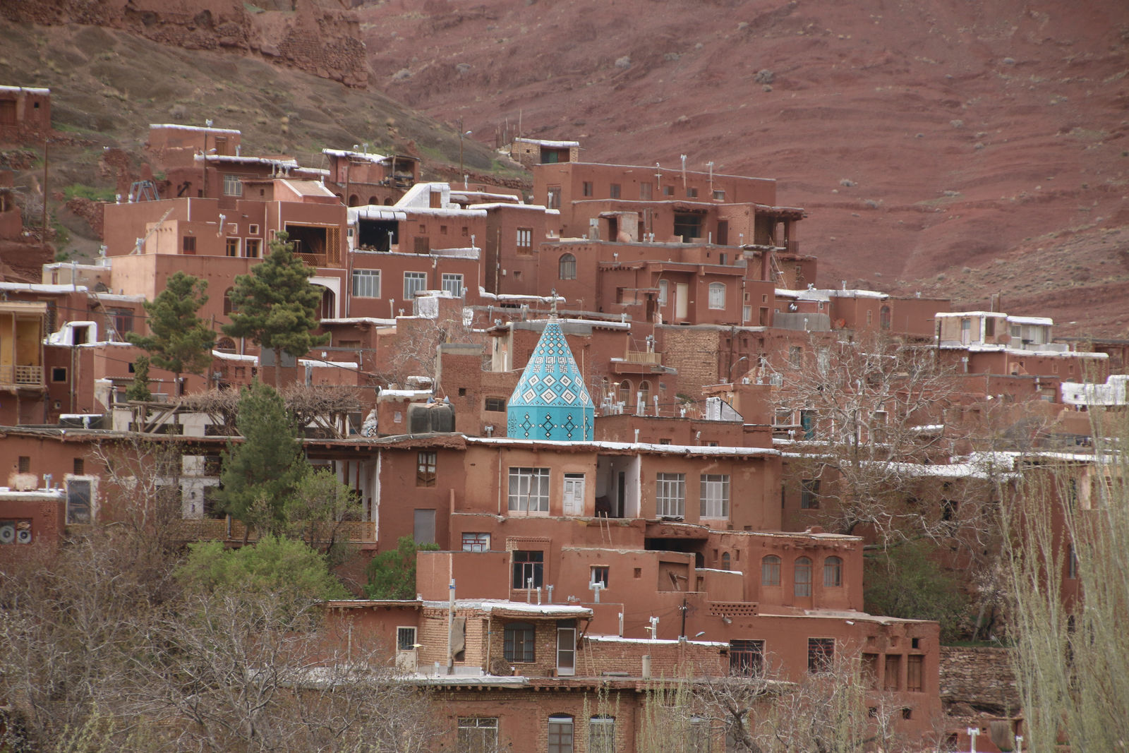 The turquoise dome of Imamzadeh Yahya in Abyaneh