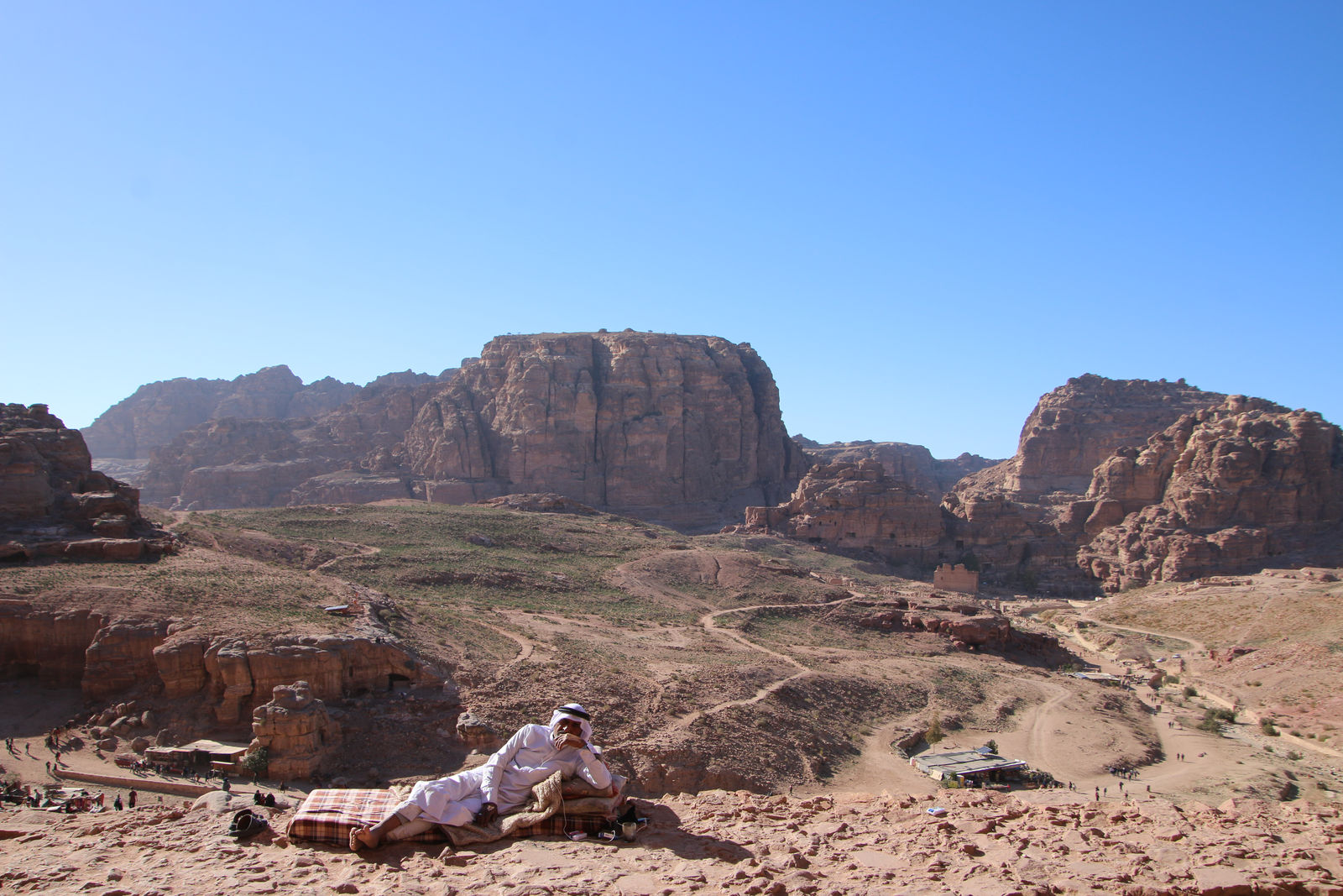Overlooking the vast valley of Wadi Farasa