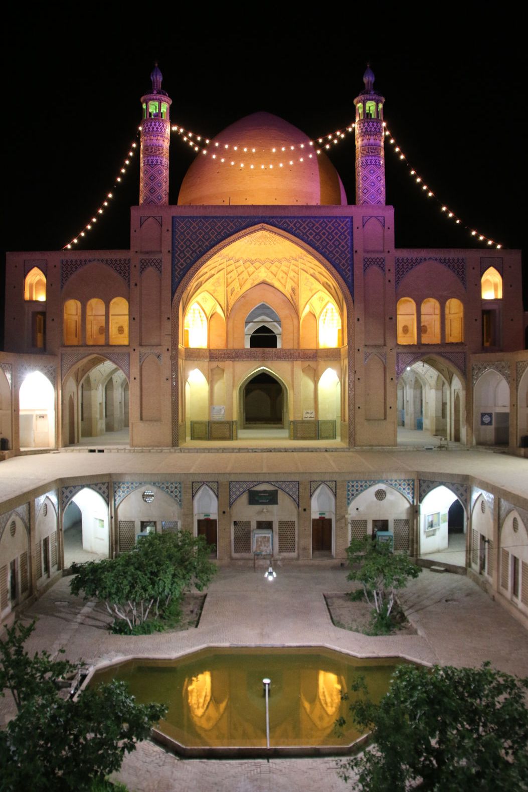 Agha Bozorg Mosque at night